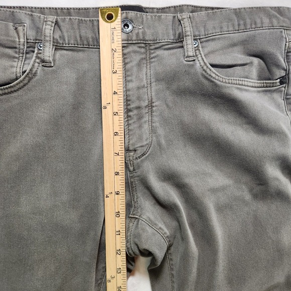 John Varvatos USA Bowery Slim Straight Grey Jeans Mens 36 Stretch Denim Pants - Picture 6 of 14